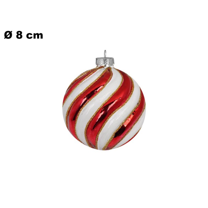 SFERA NATALIZIA DI VETRO 8 CM