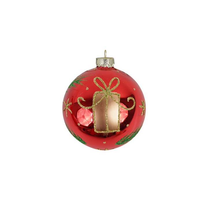 SFERA NATALIZIA DI VETRO 8 CM