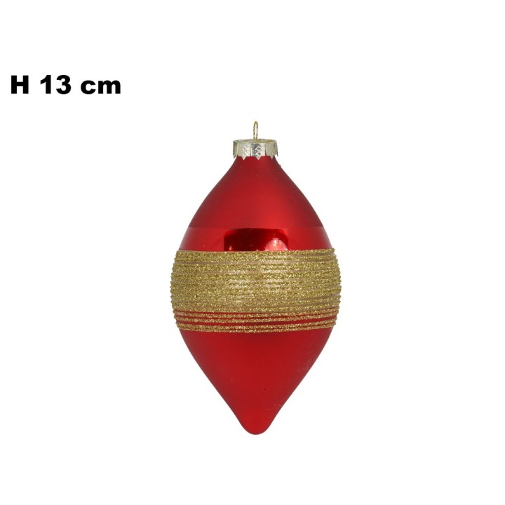 SFERA NATALIZIA DI VETRO 6*13CM