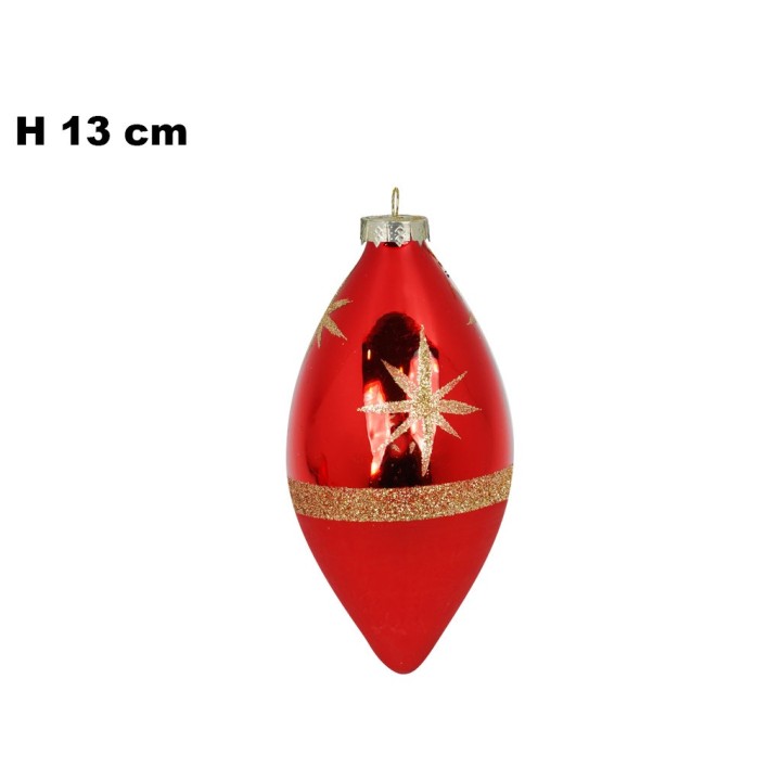 SFERA NATALIZIA DI VETRO 7*13 CM