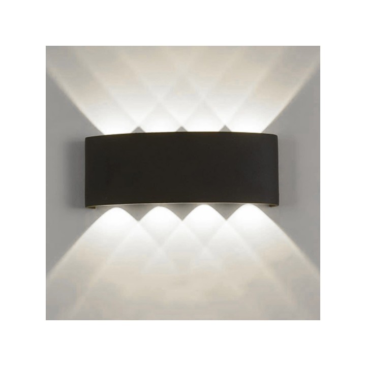 APPLIQUE MURO PVC 8LED 22X8X4 NERO L.FRE