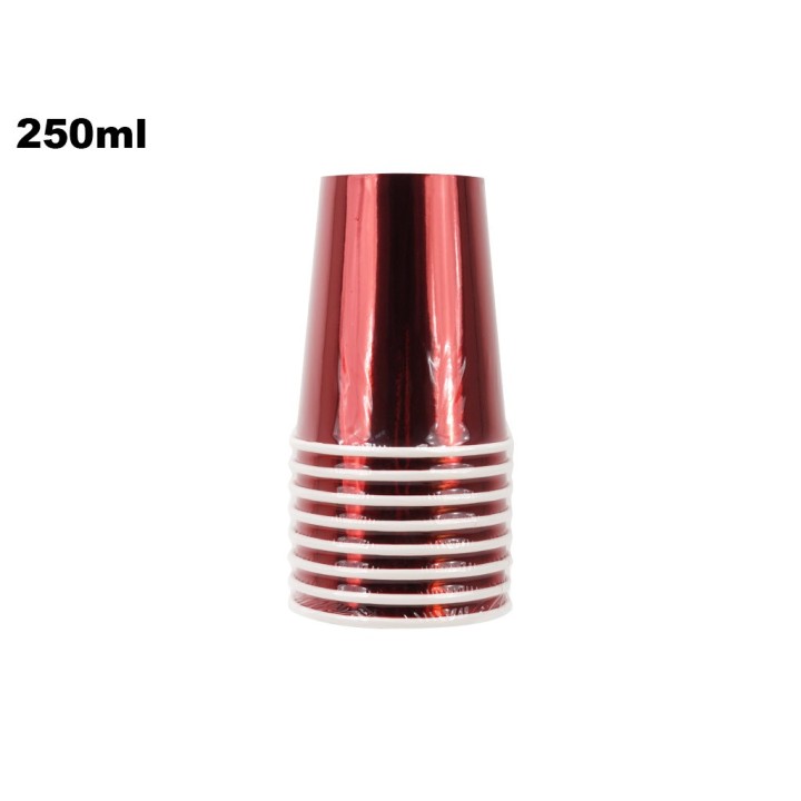 8 BICCHIERI ROSSI DECORATIVI NATALIZI