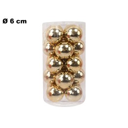 20 PALLINE NATALIZIE DORATE 6 CM