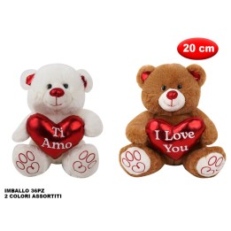 PELUCHE ORSETTO CON CUORE 20CM