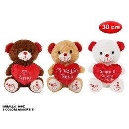 PELUCHE ORSO CON CUORE MORBIDì 30CM