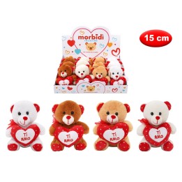 DB PELUCHE ORSO CON CUORE MORBIDì 15CM