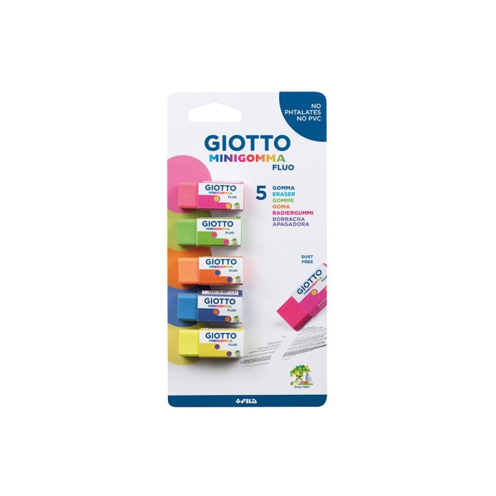 GIOTTO BLISTER MINIGOMMA FLUO F025200