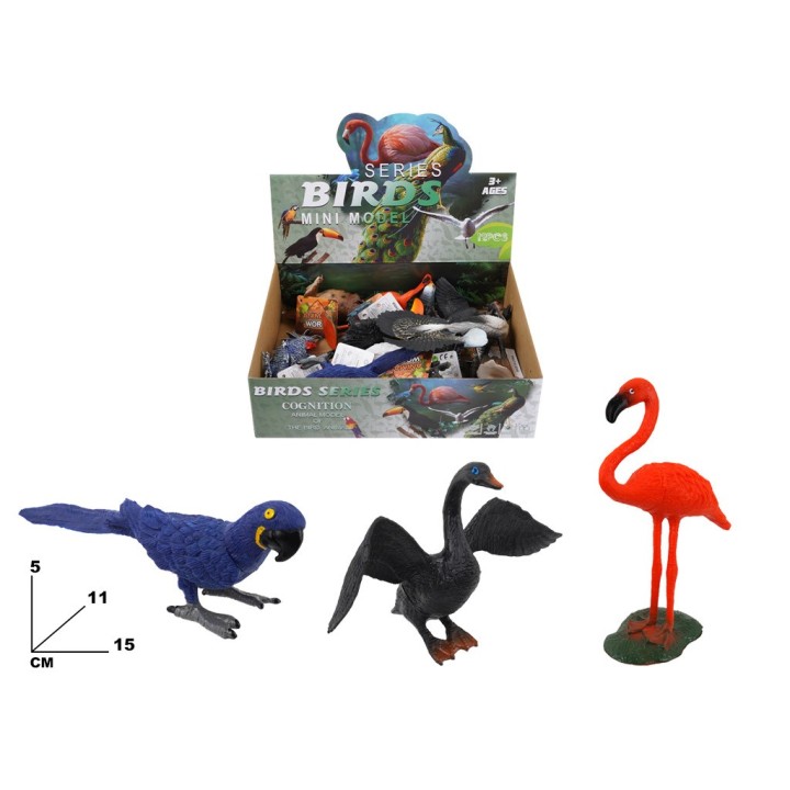 REGNO ANIMALE - UCCELLI 12 PZ DISPLAY