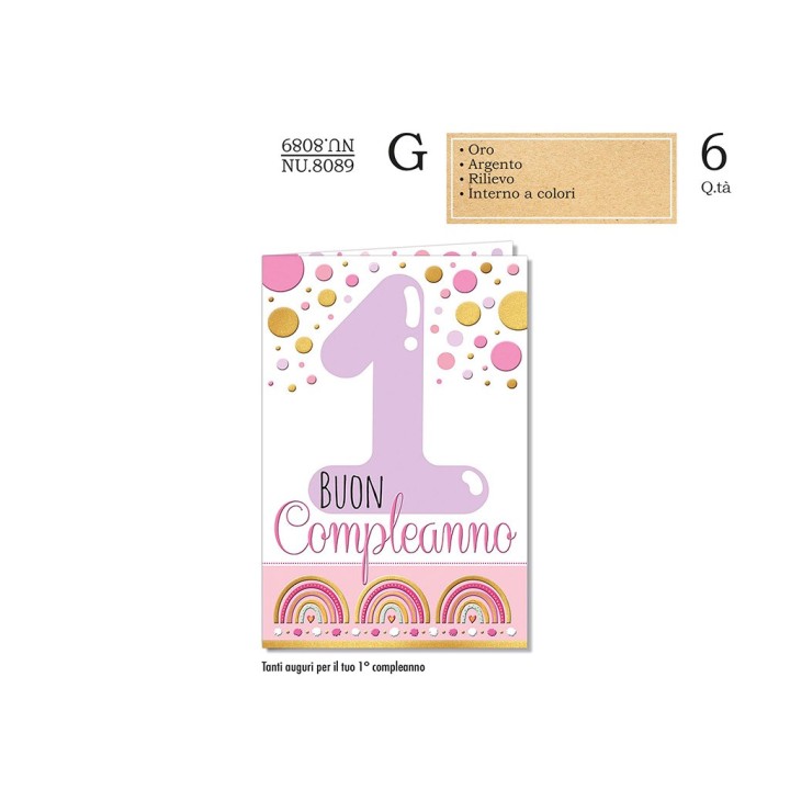 BIGLIETTO B.COMPL. 1 ANNO ROSA NU.8089