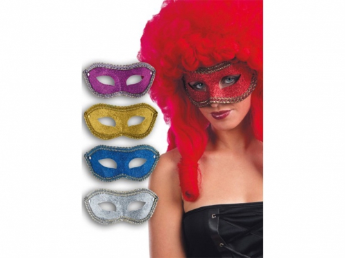 MASCHERA IN PLASTICA CON GLITTER COL.ASS