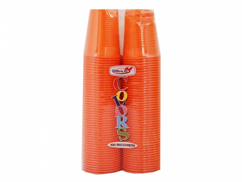 DOPLA BICCHIERI 200ML PZ.100 ARANCIO