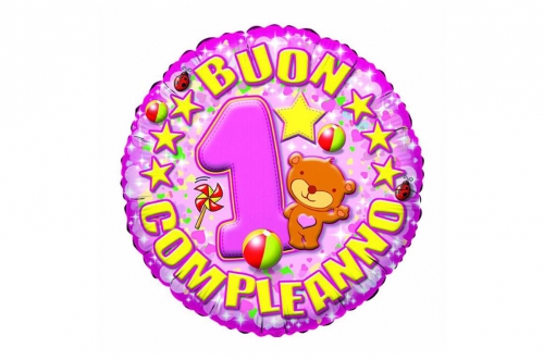 PALLONE MYLAR CM.45 PRIMO COMPL. ROSA