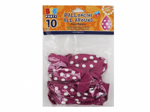 10 PALLONI ALL AROUND POIS FUXIA