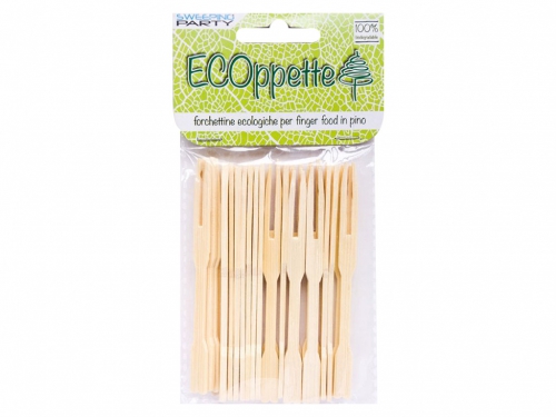 FORCHETTINE IN BAMBOO 90MM 24 PZ