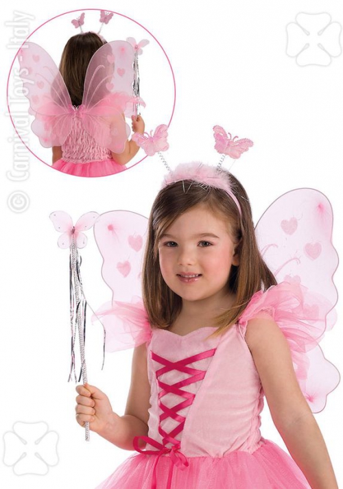 SET FARFALLA ROSA ALI CM.40X40+CERC+BACC