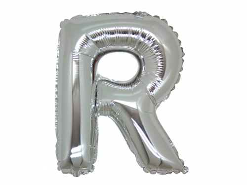 5 PALLONI MYLAR CM 42 LETTERA R ARGENTO