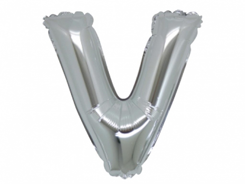 5 PALLONI MYLAR CM 42 LETTERA V ARGENTO