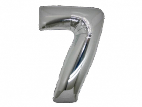 5 PALLONI MYLAR CM 42 NUMERO 7 ARGENTO