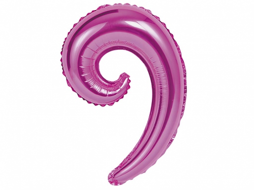 5 PALLONI MYLAR KURLY WAVE FUCSIA