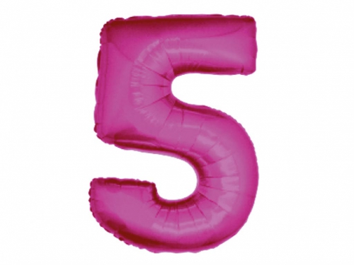 PALLONE MYLAR CM 102 NUMERO 5 FUCSIA