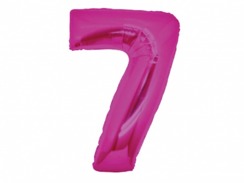 PALLONE MYLAR CM 102 NUMERO 7 FUCSIA