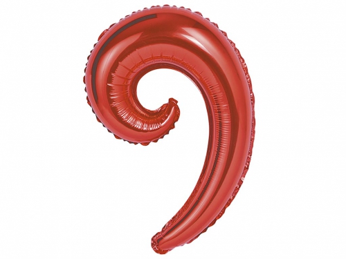 5 PALLONI MYLAR KURLY WAVE ROSSO