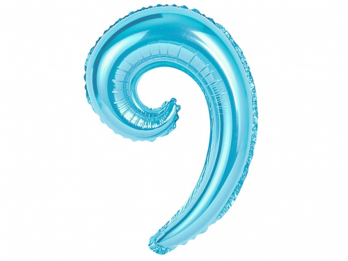5 PALLONI MYLAR KURLY WAVE CELESTE