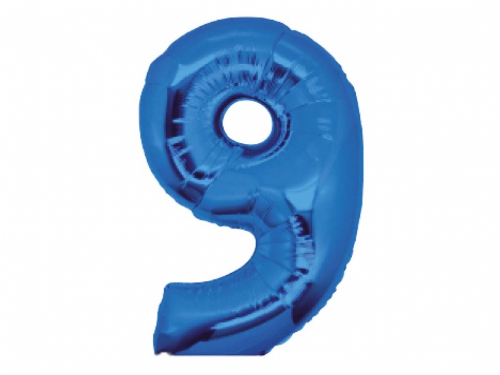 PALLONE MYLAR CM 102 NUMERO 9 BLU