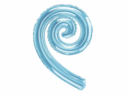 5 PALLONI MYLAR KURLY SPIRLY CELESTE BAB