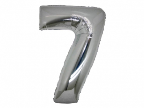 PALLONE MYLAR CM 102 NUMERO 7 ARGENTO
