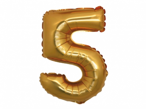 PALLONE MYLAR CM 102 NUMERO 5 ORO
