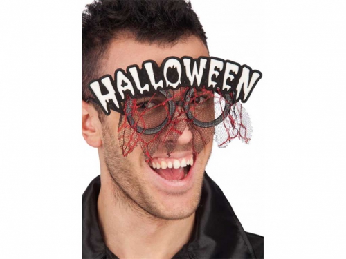 OCCHIALI CON SCRITTA HALLOWEEN BIANCA