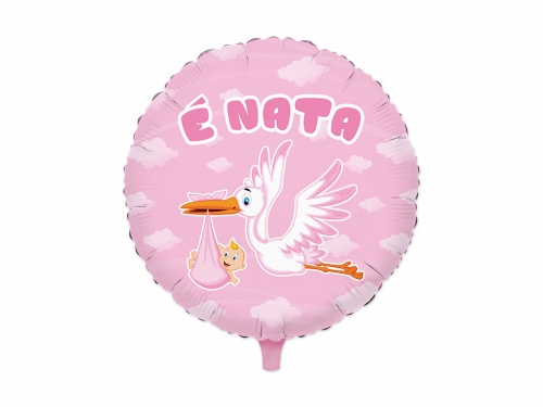 PALLONE MYLAR CICOGNA NUVOLA ROSA 42622