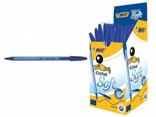 BIC PENNA CRISTAL SOFT BLU