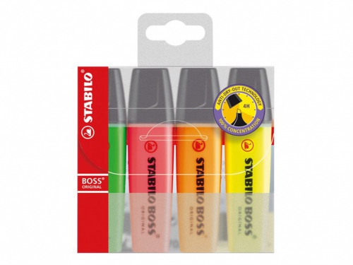 EVIDENZIATORE BOSS STABILO 4PZ COL ASS