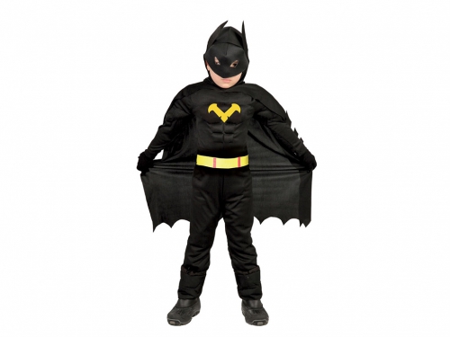 COSTUME SUPER EROE NERO 7-9 ANNI