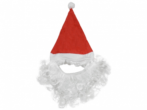 CAPPELLO BABBO NATALE CON BARBA 45G