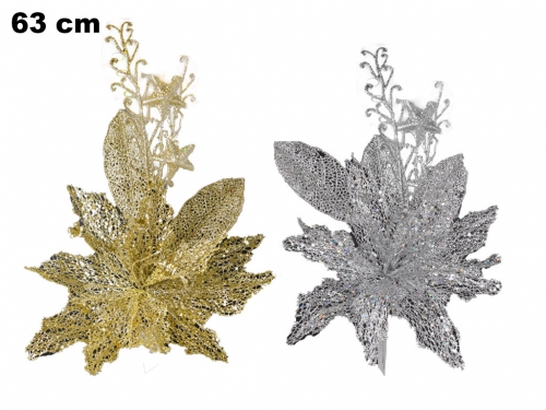 FIORI NATALIZI 2 ASST. ORO - ARGENTO