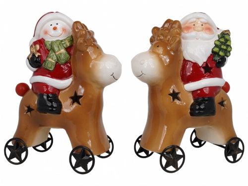 BABBO NATALE E PUPAZZO DI NEVE CON LUCI