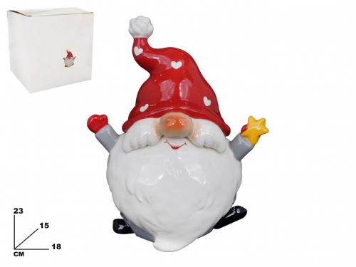CONTENITORE GNOMO CON CUORE DECORATIVO