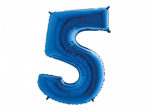 PALLONE MYLAR CM 102 NUMERO 5 BLU