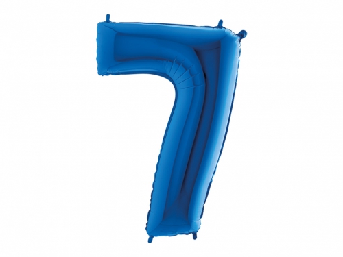 PALLONE MYLAR CM 102 NUMERO 7 BLU