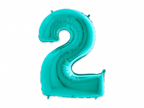 PALLONE MYLAR CM 102 NUMERO 2 ACQUA MAR