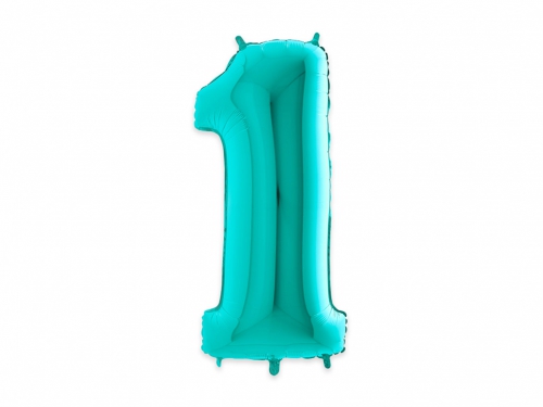 PALLONE MYLAR CM 102 NUMERO 1 ACQUA MAR