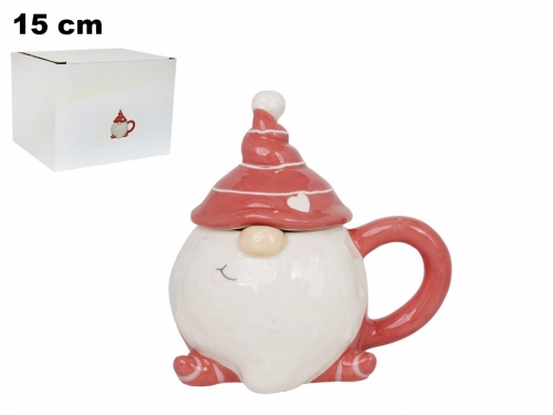 TAZZA CON COPERCHIO GNOMO DECO. NATALIZI