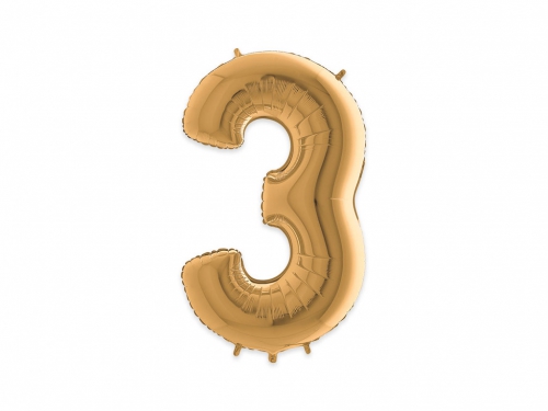 PALLONE MYLAR CM 102 NUMERO 3 ORO