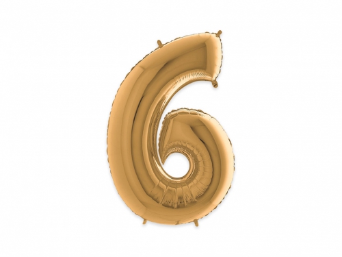 PALLONE MYLAR CM 102 NUMERO 6 ORO