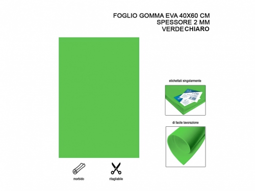 FOGLIO GOMMA EVA 40X60 VERDE CHIARO
