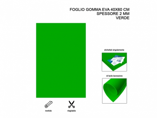 FOGLIO GOMMA EVA 40X60 VERDE