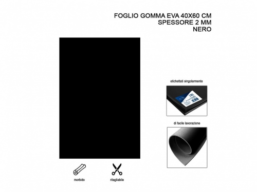 FOGLIO GOMMA EVA 40X60 NERO
